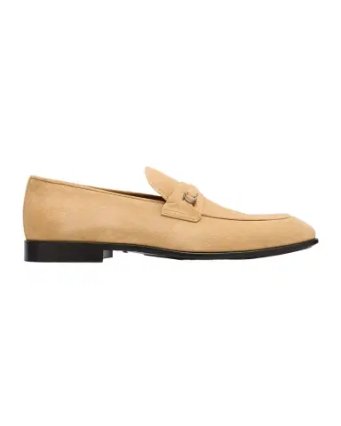 Ferragamo Men's Desio Suede Gancio Penny Loafers | Thumbnail 1 Ferragamo Men's Desio Suede Gancio Penny Loafers | Thumbnail 1