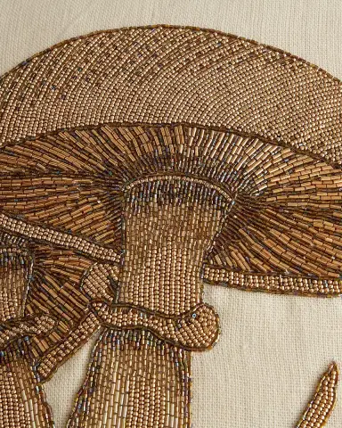 Jonathan Adler Botanist Mushrooms Beaded Pillow, 22" Square | Thumbnail 2 Jonathan Adler Botanist Mushrooms Beaded Pillow, 22" Square | Thumbnail 2