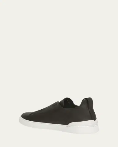 ZEGNA Men's Triple Stitch Deerskin Leather Slip-On Sneakers | Thumbnail 12 ZEGNA Men's Triple Stitch Deerskin Leather Slip-On Sneakers | Thumbnail 12
