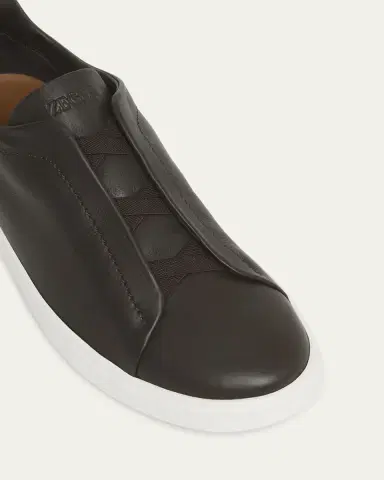 ZEGNA Men's Triple Stitch Deerskin Leather Slip-On Sneakers | Thumbnail 13 ZEGNA Men's Triple Stitch Deerskin Leather Slip-On Sneakers | Thumbnail 13
