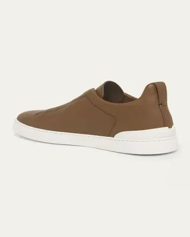 ZEGNA Men's Triple Stitch Deerskin Leather Slip-On Sneakers | Thumbnail 15 ZEGNA Men's Triple Stitch Deerskin Leather Slip-On Sneakers | Thumbnail 15