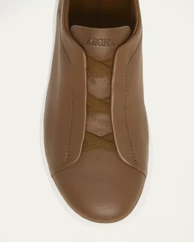 ZEGNA Men's Triple Stitch Deerskin Leather Slip-On Sneakers | Thumbnail 16 ZEGNA Men's Triple Stitch Deerskin Leather Slip-On Sneakers | Thumbnail 16