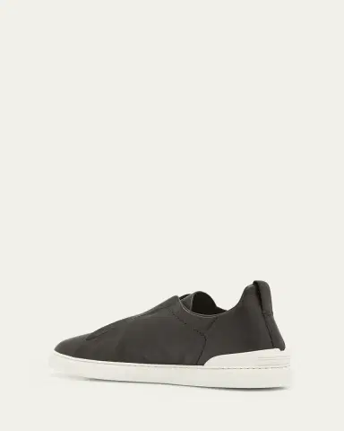ZEGNA Men's Triple Stitch Deerskin Leather Slip-On Sneakers | Thumbnail 9 ZEGNA Men's Triple Stitch Deerskin Leather Slip-On Sneakers | Thumbnail 9