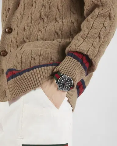 Gucci Dive Green and Red Nylon-Strap Watch, 40mm | Thumbnail 2 Gucci Dive Green and Red Nylon-Strap Watch, 40mm | Thumbnail 2