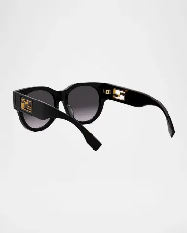 Fendi Baguette Logo Round Acetate & Nylon Sunglasses | Thumbnail 2 Fendi Baguette Logo Round Acetate & Nylon Sunglasses | Thumbnail 2