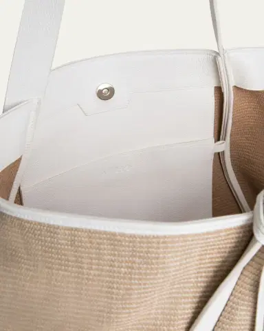 Akris Alex Raffia & Leather Tote Bag | Thumbnail 3 Akris Alex Raffia & Leather Tote Bag | Thumbnail 3