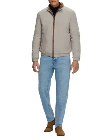 Gorski Men's Lamb Shearling Lined Bomber Jacket | Thumbnail 1 Gorski Men's Lamb Shearling Lined Bomber Jacket | Thumbnail 1