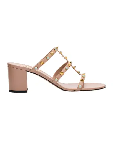 Valentino Garavani Rockstud Leather Caged Mule Sandals | Thumbnail 1 Valentino Garavani Rockstud Leather Caged Mule Sandals | Thumbnail 1
