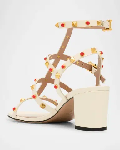 Valentino Garavani Rockstud Caged Ankle-Strap Leather Sandals | Thumbnail 4 Valentino Garavani Rockstud Caged Ankle-Strap Leather Sandals | Thumbnail 4