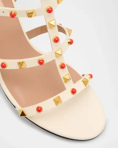 Valentino Garavani Rockstud Caged Ankle-Strap Leather Sandals | Thumbnail 5 Valentino Garavani Rockstud Caged Ankle-Strap Leather Sandals | Thumbnail 5