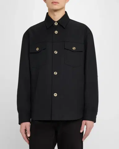 Versace Men's Medusa Wool Overshirt | Thumbnail 4 Versace Men's Medusa Wool Overshirt | Thumbnail 4