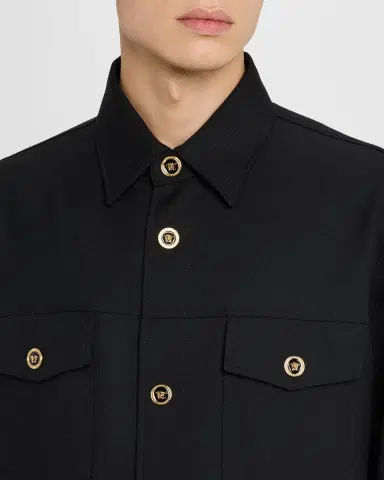 Versace Men's Medusa Wool Overshirt | Thumbnail 5 Versace Men's Medusa Wool Overshirt | Thumbnail 5