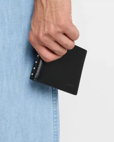 Valentino Garavani Men's Grained Leather Bifold Wallet | Thumbnail 2 Valentino Garavani Men's Grained Leather Bifold Wallet | Thumbnail 2