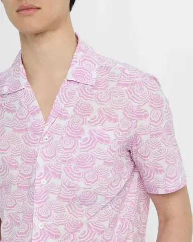 Isaia Men 's Cotton Umbrella-Print Camp Shirt | Thumbnail 5 Isaia Men 's Cotton Umbrella-Print Camp Shirt | Thumbnail 5