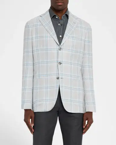 Kiton Men's Check Sport Coat | Thumbnail 4 Kiton Men's Check Sport Coat | Thumbnail 4