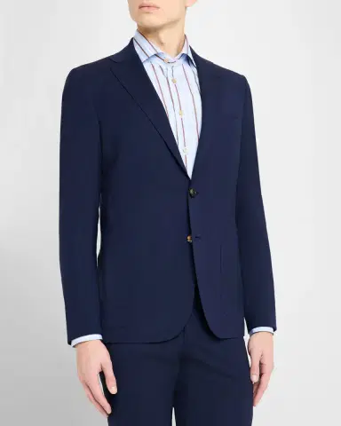 Kiton Men's Solid Wool Blazer | Thumbnail 4 Kiton Men's Solid Wool Blazer | Thumbnail 4