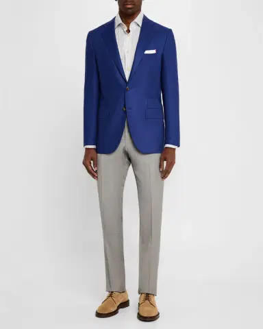 Kiton Men's Solid Wool-Cashmere Blazer | Thumbnail 2 Kiton Men's Solid Wool-Cashmere Blazer | Thumbnail 2