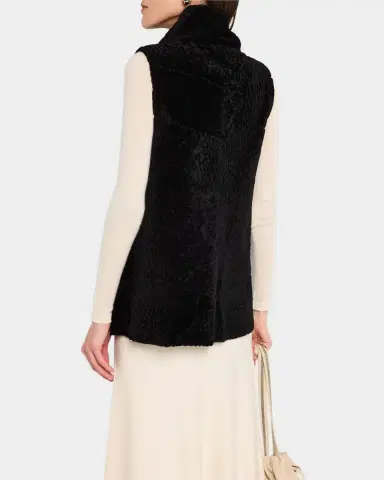 Gorski Reversible Textured Lamb Shearling Vest | Thumbnail 2 Gorski Reversible Textured Lamb Shearling Vest | Thumbnail 2