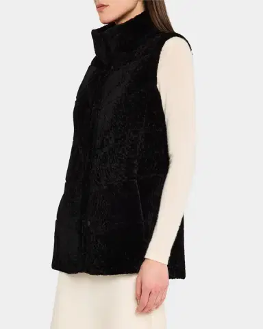 Gorski Reversible Textured Lamb Shearling Vest | Thumbnail 3 Gorski Reversible Textured Lamb Shearling Vest | Thumbnail 3