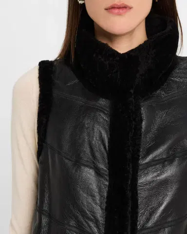 Gorski Reversible Textured Lamb Shearling Vest | Thumbnail 4 Gorski Reversible Textured Lamb Shearling Vest | Thumbnail 4