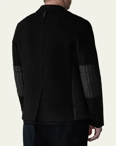 Mackage Men's John Vertical Quilted Mixed-Media Blazer | Thumbnail 3 Mackage Men's John Vertical Quilted Mixed-Media Blazer | Thumbnail 3