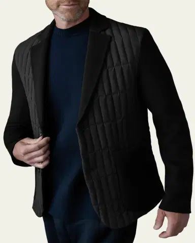 Mackage Men's John Vertical Quilted Mixed-Media Blazer | Thumbnail 5 Mackage Men's John Vertical Quilted Mixed-Media Blazer | Thumbnail 5