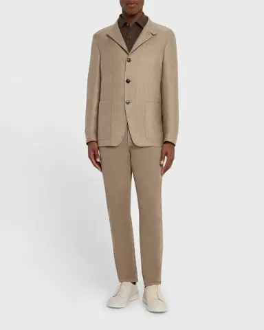 Zegna Men's Cashmere-Blend Basketweave Blazer | Thumbnail 2 Zegna Men's Cashmere-Blend Basketweave Blazer | Thumbnail 2