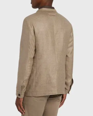 Zegna Men's Cashmere-Blend Basketweave Blazer | Thumbnail 3 Zegna Men's Cashmere-Blend Basketweave Blazer | Thumbnail 3