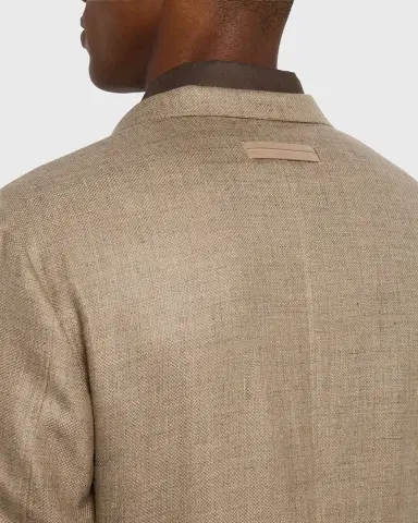 Zegna Men's Cashmere-Blend Basketweave Blazer | Thumbnail 5 Zegna Men's Cashmere-Blend Basketweave Blazer | Thumbnail 5