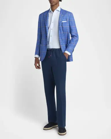Kiton Men's Plaid With Windowpane Sport Coat | Thumbnail 2 Kiton Men's Plaid With Windowpane Sport Coat | Thumbnail 2
