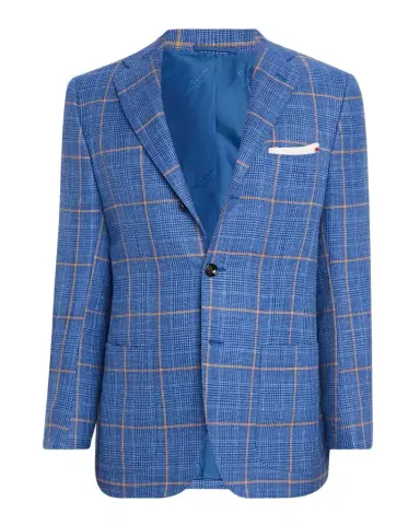 Kiton Men's Plaid With Windowpane Sport Coat | Thumbnail 1 Kiton Men's Plaid With Windowpane Sport Coat | Thumbnail 1