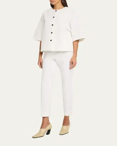 Lafayette 148 New York Elbow-Sleeve Stretch Twill Shirt Jacket | Thumbnail 2 Lafayette 148 New York Elbow-Sleeve Stretch Twill Shirt Jacket | Thumbnail 2