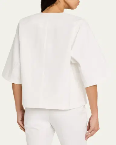 Lafayette 148 New York Elbow-Sleeve Stretch Twill Shirt Jacket | Thumbnail 3 Lafayette 148 New York Elbow-Sleeve Stretch Twill Shirt Jacket | Thumbnail 3