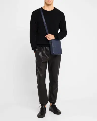 MCM Men's Klassik Monogram Embossed Leather Crossbody Bag | Thumbnail 5 MCM Men's Klassik Monogram Embossed Leather Crossbody Bag | Thumbnail 5