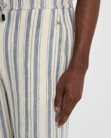 Isaia Men 's Linen Multi-Stripe Pull-On Pants | Thumbnail 5 Isaia Men 's Linen Multi-Stripe Pull-On Pants | Thumbnail 5