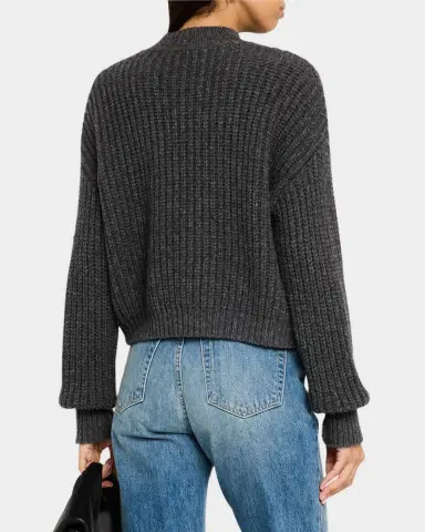 Argent Ribbed Mock-Neck Fisherman Sweater | Thumbnail 3 Argent Ribbed Mock-Neck Fisherman Sweater | Thumbnail 3