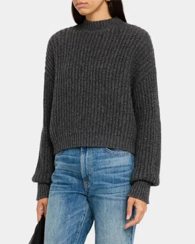 Argent Ribbed Mock-Neck Fisherman Sweater | Thumbnail 4 Argent Ribbed Mock-Neck Fisherman Sweater | Thumbnail 4