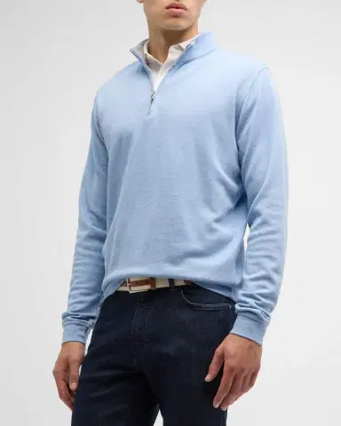 Peter Millar Men's Crown Comfort Quarter-Zip Sweater | Thumbnail 3 Peter Millar Men's Crown Comfort Quarter-Zip Sweater | Thumbnail 3