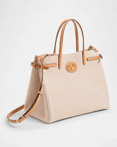 Valentino Garavani Antibes Medium Canvas Shopping Tote Bag | Thumbnail 6 Valentino Garavani Antibes Medium Canvas Shopping Tote Bag | Thumbnail 6