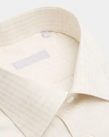 Stefano Ricci Men's Cotton, Silk and Linen Stripe Dress Shirt | Thumbnail 2 Stefano Ricci Men's Cotton, Silk and Linen Stripe Dress Shirt | Thumbnail 2