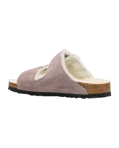 BIRKENSTOCK Arizona Suede Shearling Dual-Buckle Slide Sandals | Thumbnail 1 BIRKENSTOCK Arizona Suede Shearling Dual-Buckle Slide Sandals | Thumbnail 1