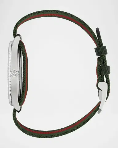 Gucci Men's G-Timeless Green and Red Nylon-Strap Watch, 38mm | Thumbnail 4 Gucci Men's G-Timeless Green and Red Nylon-Strap Watch, 38mm | Thumbnail 4