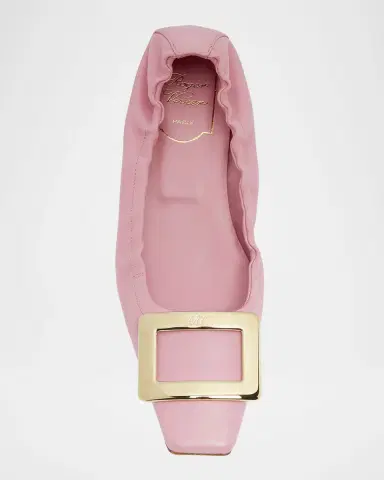 Roger Vivier Belle Pointed Ruched Leather Ballerina Flats | Thumbnail 4 Roger Vivier Belle Pointed Ruched Leather Ballerina Flats | Thumbnail 4