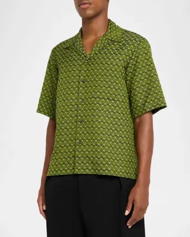 Alexander McQueen Men's Skull Jacquard Pajama Shirt | Thumbnail 3 Alexander McQueen Men's Skull Jacquard Pajama Shirt | Thumbnail 3