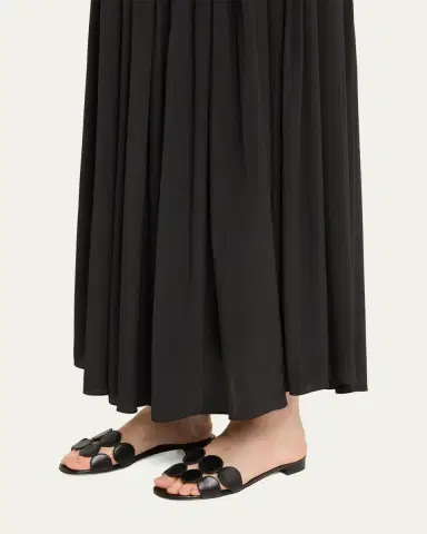 Manolo Blahnik Circle-Cut Leather Flat Slide Sandals | Thumbnail 2 Manolo Blahnik Circle-Cut Leather Flat Slide Sandals | Thumbnail 2
