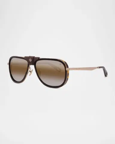 Vuarnet Men's Glacier 03 Titanium Aviator Sunglasses with Side Shields and Cord | Thumbnail 2 Vuarnet Men's Glacier 03 Titanium Aviator Sunglasses with Side Shields and Cord | Thumbnail 2