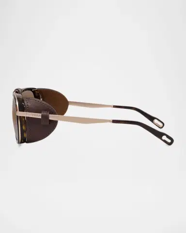 Vuarnet Men's Glacier 03 Titanium Aviator Sunglasses with Side Shields and Cord | Thumbnail 3 Vuarnet Men's Glacier 03 Titanium Aviator Sunglasses with Side Shields and Cord | Thumbnail 3