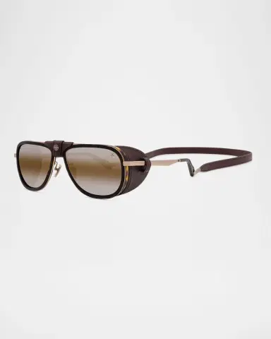 Vuarnet Men's Glacier 03 Titanium Aviator Sunglasses with Side Shields and Cord | Thumbnail 4 Vuarnet Men's Glacier 03 Titanium Aviator Sunglasses with Side Shields and Cord | Thumbnail 4