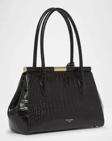 Dolce & Gabbana Marlene Charm Croc-Embossed Leather Shoulder Bag | Thumbnail 3 Dolce & Gabbana Marlene Charm Croc-Embossed Leather Shoulder Bag | Thumbnail 3