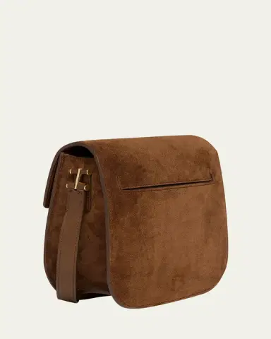 Tom Ford Tara Mini Flap Crossbody Bag in Suede and Leather | Thumbnail 3 Tom Ford Tara Mini Flap Crossbody Bag in Suede and Leather | Thumbnail 3